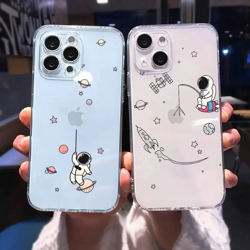 Cute Cartoon Astronaut Star Space Phone Case For iphone 13 12 11 8 7 plus mini x xs xr pro max Transparent soft
Cute Cartoon Astronaut Star Space Phone Case For iphone 13 12 11 8 7 plus mini x xs xr pro max Transparent soft