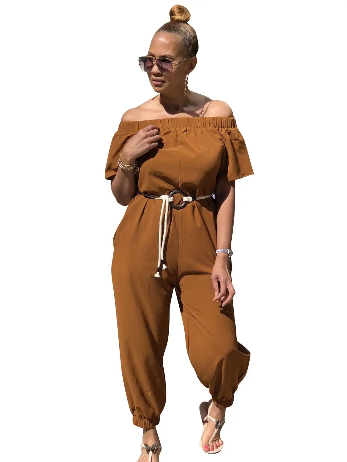 Zatna Solid Color Quick-drying Cloth Shoulder Jumpsuit With Belt Women Casual 2 pcs/set Short T Shirt&Pants Sports Suit Romper
Zatna Solid Color Quick-drying Cloth Shoulder Jumpsuit With Belt Women Casual 2 pcs/set Short T Shirt&Pants Sports Suit Romper