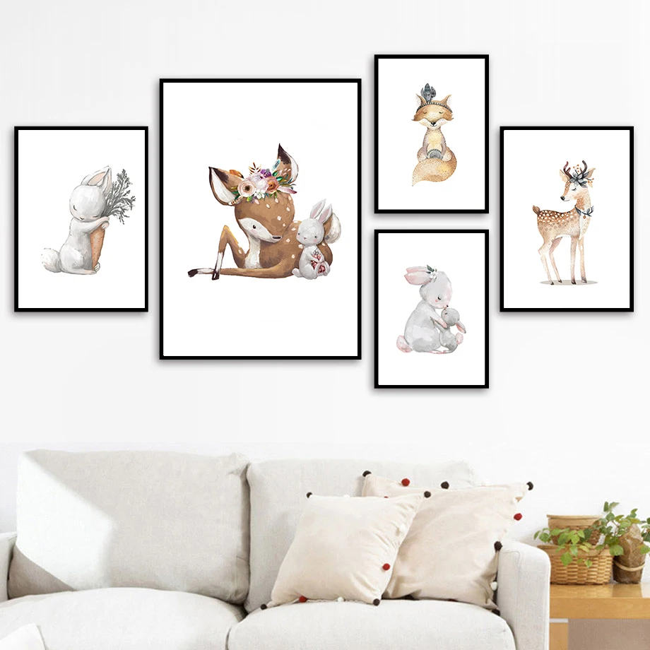 Animals Deer Fox Rabbit Squirrel Hedgehog Bear Wall Art Canvas Painting Nordic Posters And Prints Wall Pictures Kids Room Decor
Animals Deer Fox Rabbit Squirrel Hedgehog Bear Wall Art Canvas Painting Nordic Posters And Prints Wall Pictures Kids Room Decor