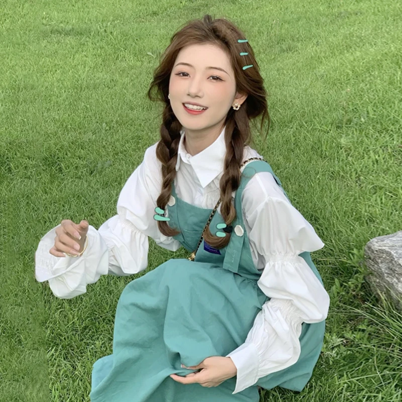 Sannian Spring And Autumn Green Suspender Dress Women's Clothes Spring And Autumn Loose Long Dresses Ladies Clothing
Sannian Spring And Autumn Green Suspender Dress Women's Clothes Spring And Autumn Loose Long Dresses Ladies Clothing