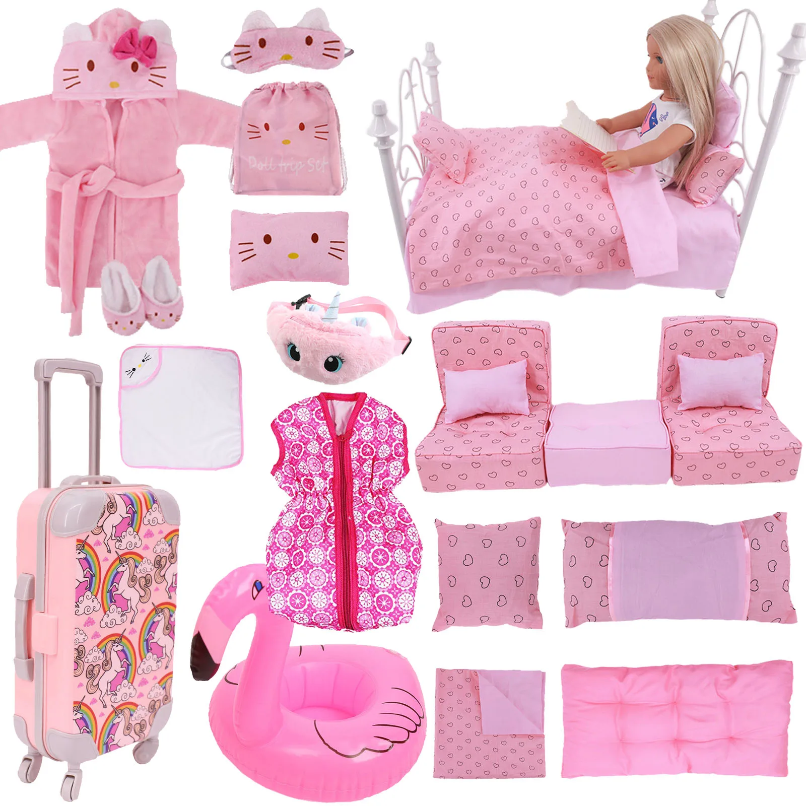 Doll Clothes Unicorn Kitty Bedding Set Doll Shoes For 18 Inch American of Girl&43CM Reborn Baby New Born Doll Accessories Girl`s
Doll Clothes Unicorn Kitty Bedding Set Doll Shoes For 18 Inch American of Girl&43CM Reborn Baby New Born Doll Accessories Girl`s