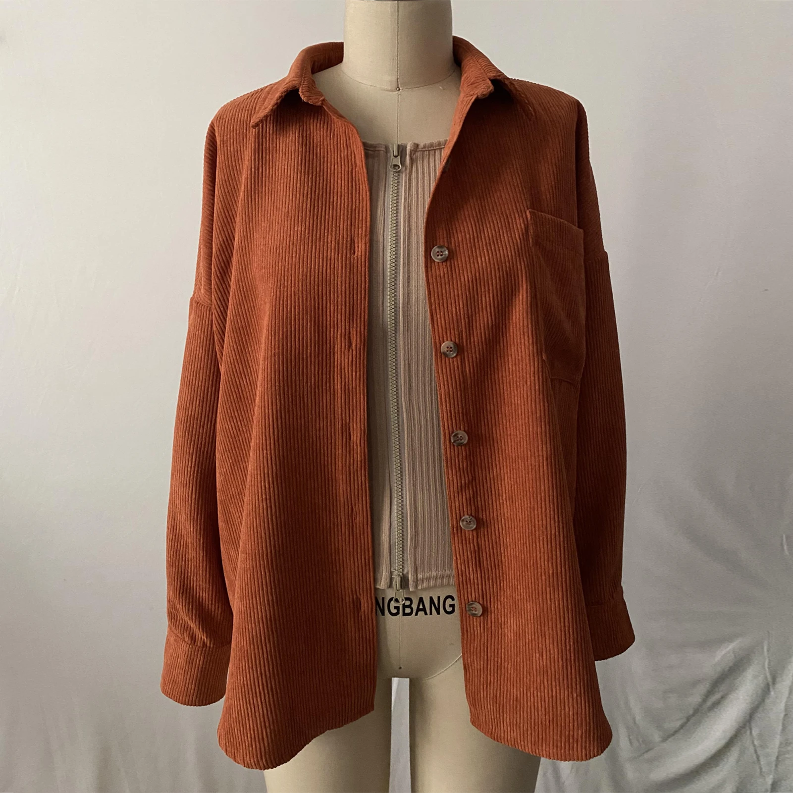 Autumn Winter Women Long Sleeve Solid Color Single-breasted Shirt Corduroy Coat
Autumn Winter Women Long Sleeve Solid Color Single-breasted Shirt Corduroy Coat
