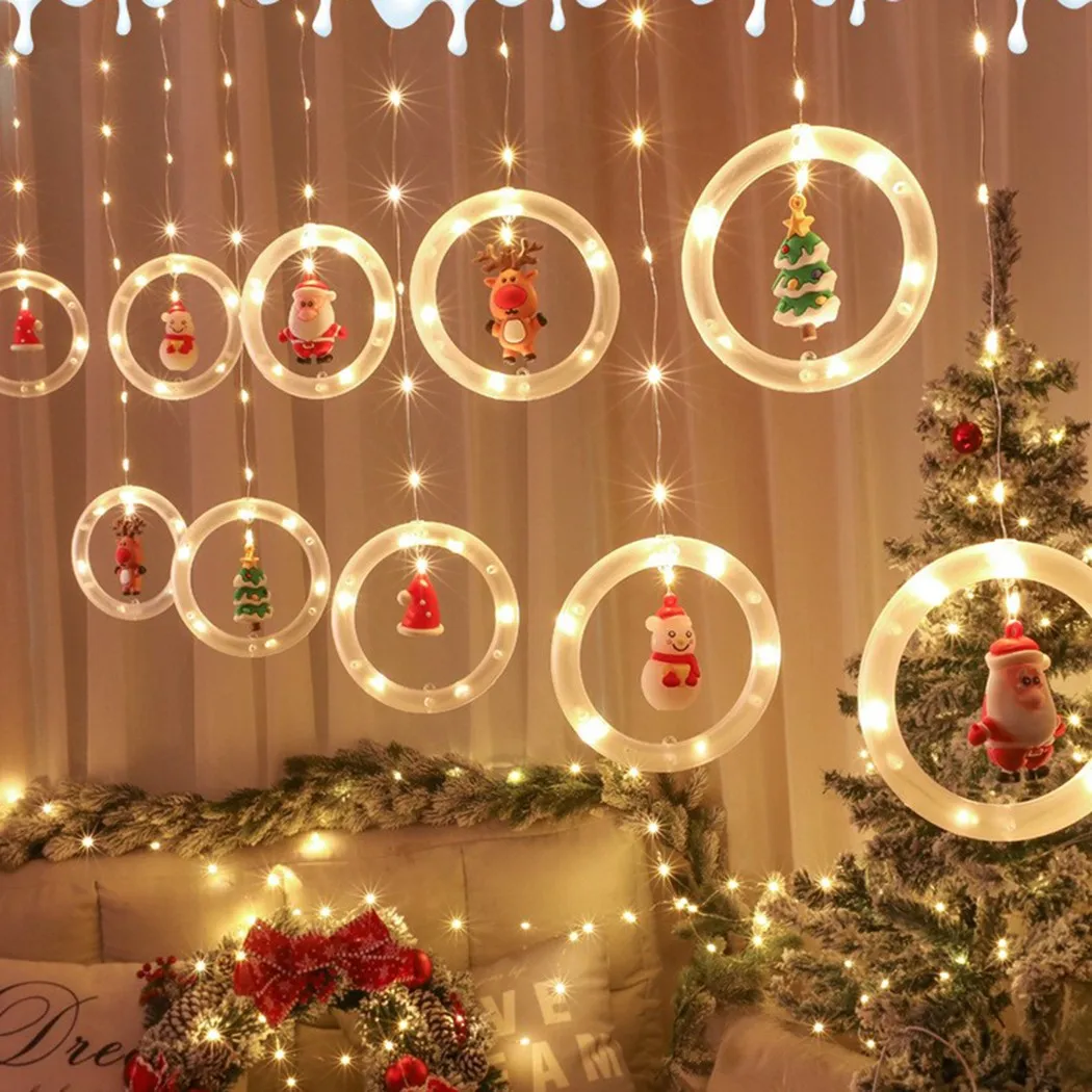 10PC/Set 2021 NEw 5V 0.06W Ring Curtain LED Hanging Christmas Tree Theme Icicle Lights String USb Home Party Decoration
10PC/Set 2021 NEw 5V 0.06W Ring Curtain LED Hanging Christmas Tree Theme Icicle Lights String USb Home Party Decoration