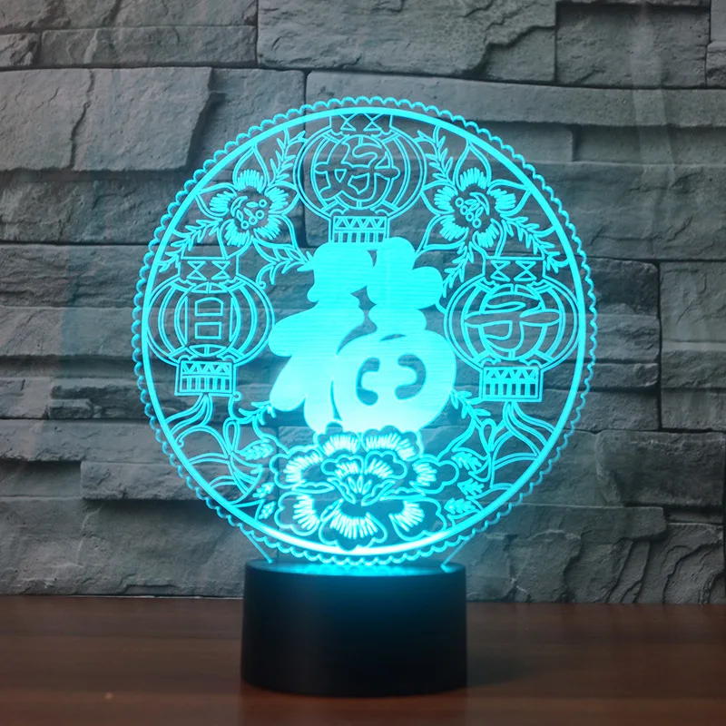 Chinese Style Blessing 3D Light Night 7 Color Changing usb Table Lamp for Home Bedroom Decoration Lighting Kids Friend Best Gift
Chinese Style Blessing 3D Light Night 7 Color Changing usb Table Lamp for Home Bedroom Decoration Lighting Kids Friend Best Gift