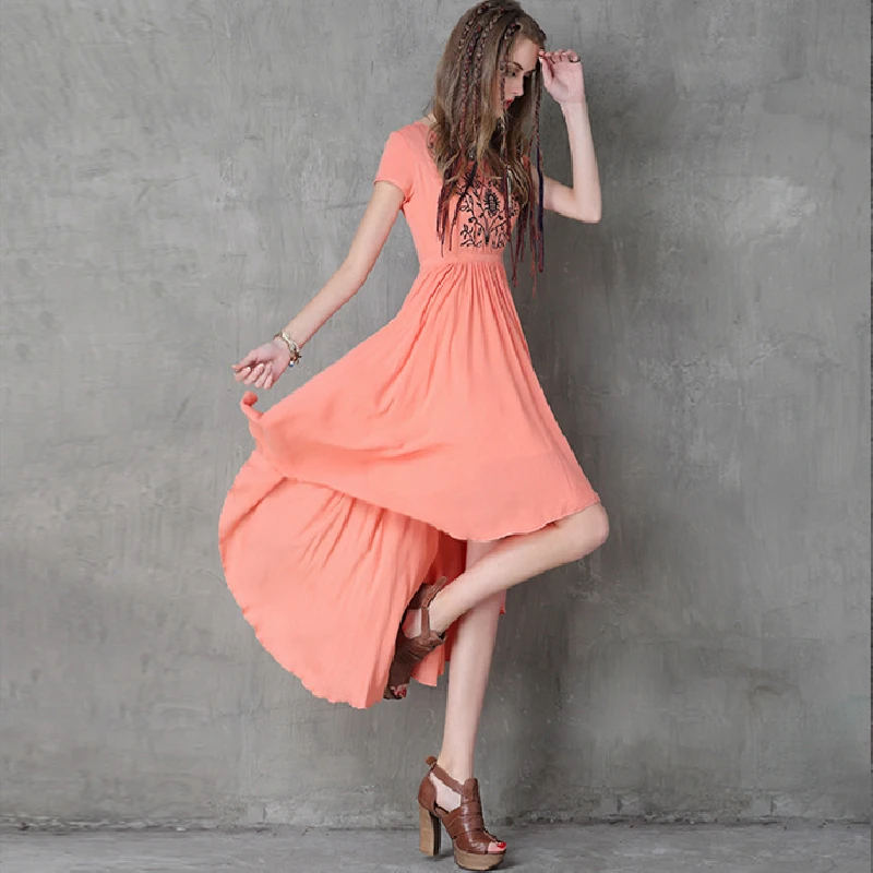 Summer Dress Women Elegant Printing Fashion Long Dress Female Vintage Embroidery Casual Dresses High Quality Ladies Vestidos
Summer Dress Women Elegant Printing Fashion Long Dress Female Vintage Embroidery Casual Dresses High Quality Ladies Vestidos