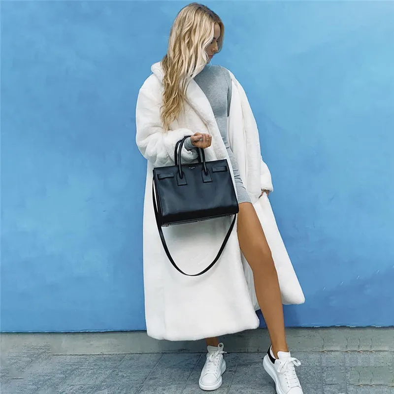 Faux Fur Long Coats With Belt Women New Autumn Winter Fashion Thick Warm Jacket Loose Oversize Outfit Streetwear Female Basic 
Faux Fur Long Coats With Belt Women New Autumn Winter Fashion Thick Warm Jacket Loose Oversize Outfit Streetwear Female Basic