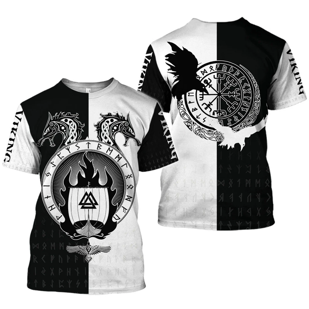 Oversized T-shirt Viking symbol printed T-shirt Unisex summer short-sleeved hip-hop Harajuku T-shirt 2021
Oversized T-shirt Viking symbol printed T-shirt Unisex summer short-sleeved hip-hop Harajuku T-shirt 2021