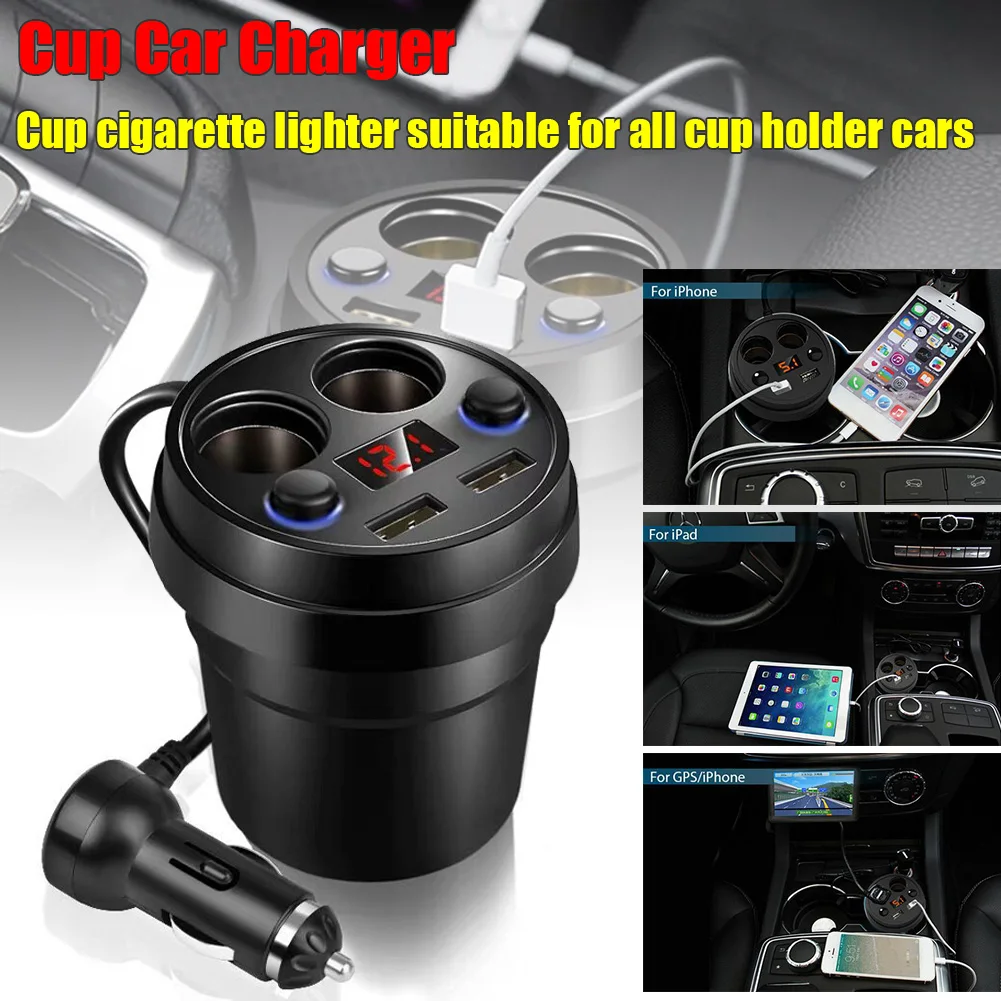 New High Quality Car Charger 2 USB DC/5V 3.1A Cup Power Socket Adapter Cigarette Lighter Phone Chargers With Voltage LED Display
New High Quality Car Charger 2 USB DC/5V 3.1A Cup Power Socket Adapter Cigarette Lighter Phone Chargers With Voltage LED Display