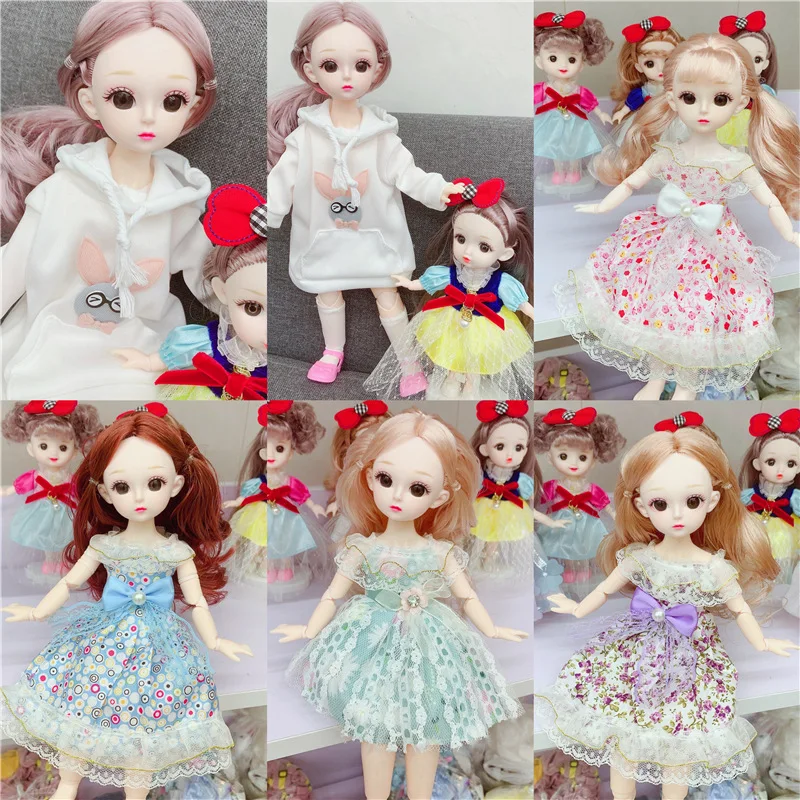 

Шарнирная Кукла Kawaii 30 см для девочек, полный комплект, 13 подвижных модных кукол с одеждой, обувью, стильные детские куклы, ролевые игрушки