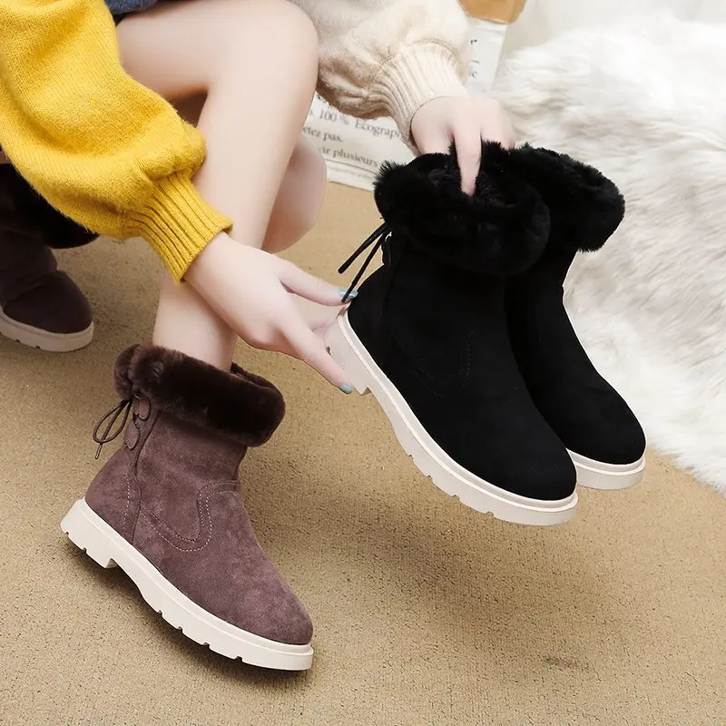 Fur Snow Boots Women's 2021 Autumn Winter New Plush Warm Boots Thick Soled Lace Up Cotton Boots
Fur Snow Boots Women's 2021 Autumn Winter New Plush Warm Boots Thick Soled Lace Up Cotton Boots