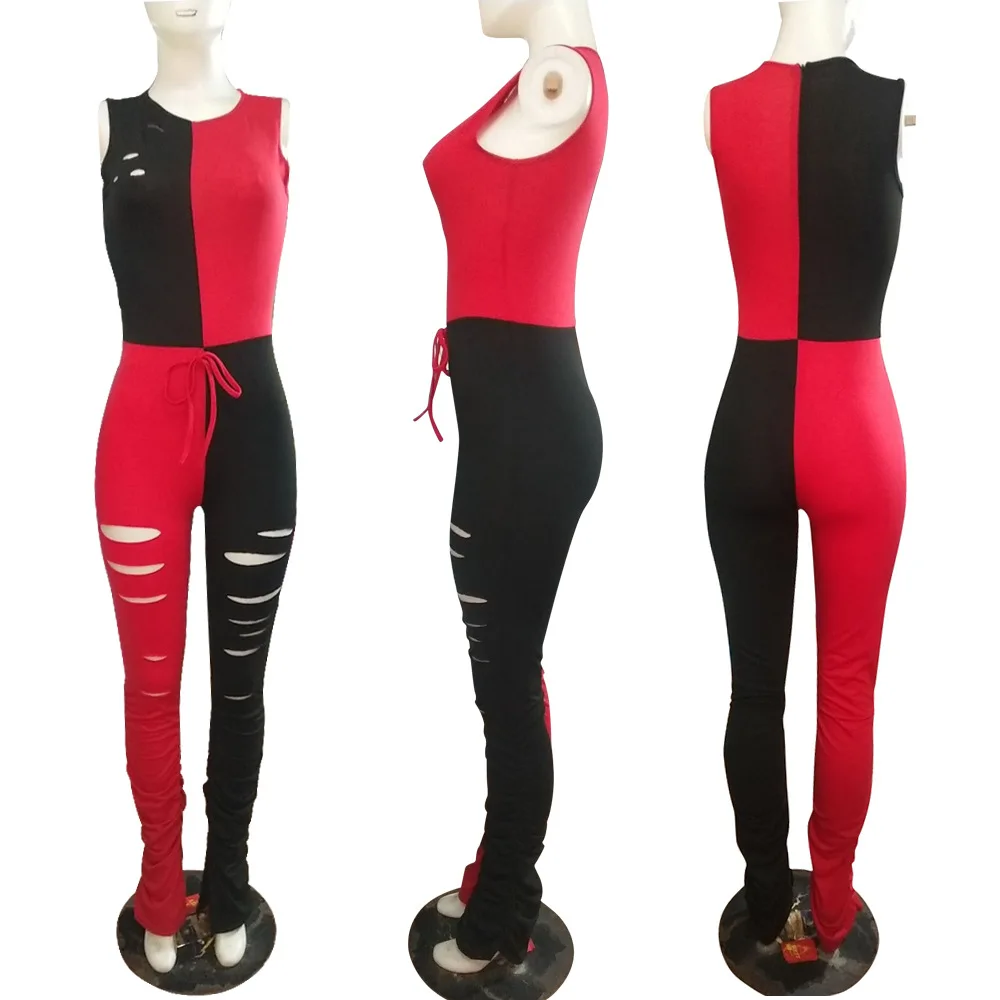 Women Patchwork Sexy Club Party Hole Sleeveless Stacked Bell Bottom Flare Jumpsuit One Piece Overall Romper Playsuit 
Women Patchwork Sexy Club Party Hole Sleeveless Stacked Bell Bottom Flare Jumpsuit One Piece Overall Romper Playsuit