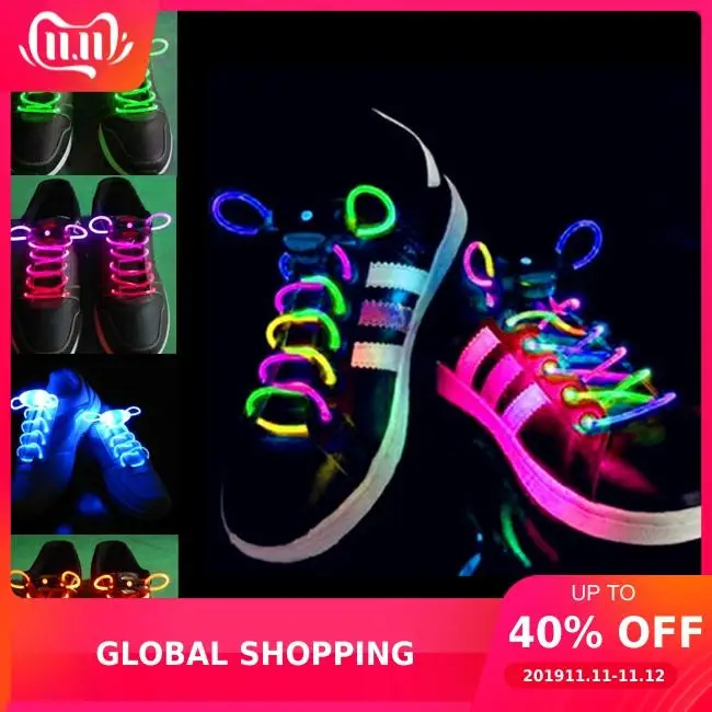 2 шт.! Модный светодиодный шнурок шнурки для обуви светящийся светильник ремешок