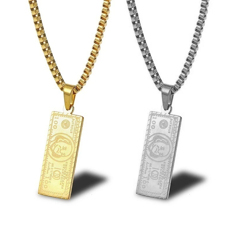 100 Dollars Pattern Pendant Necklace Men's Women's Necklace Metal Sliding Dollar Pattern Necklace Accessories Party Accessories
100 Dollars Pattern Pendant Necklace Men's Women's Necklace Metal Sliding Dollar Pattern Necklace Accessories Party Accessories