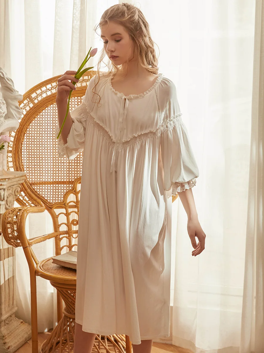 Royal Vintage Cotton Women's Nightgowns Short Sleeve Elegant Autumn Spring Female Loose Thin Sleepwear
Royal Vintage Cotton Women's Nightgowns Short Sleeve Elegant Autumn Spring Female Loose Thin Sleepwear