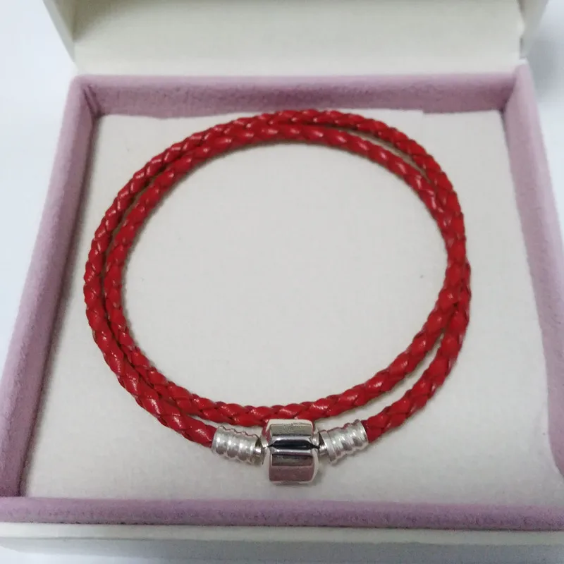Red Leather bracelets for women Wholesale With 925 sterling silver Clasp Fit European Brand Charms Beads DIY fine jewelry PL004 
Red Leather bracelets for women Wholesale With 925 sterling silver Clasp Fit European Brand Charms Beads DIY fine jewelry PL004