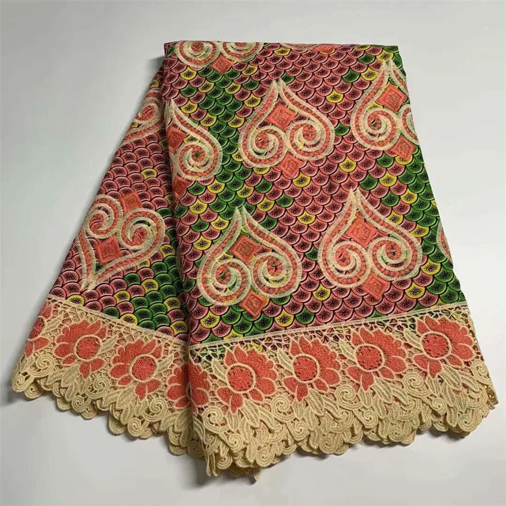 2021 African Wax Print With Lace High Quality Embroided African Wax and Lace Fabric 100% Cotton Nigeria Guipure Wax Lace df68-46
2021 African Wax Print With Lace High Quality Embroided African Wax and Lace Fabric 100% Cotton Nigeria Guipure Wax Lace df68-46