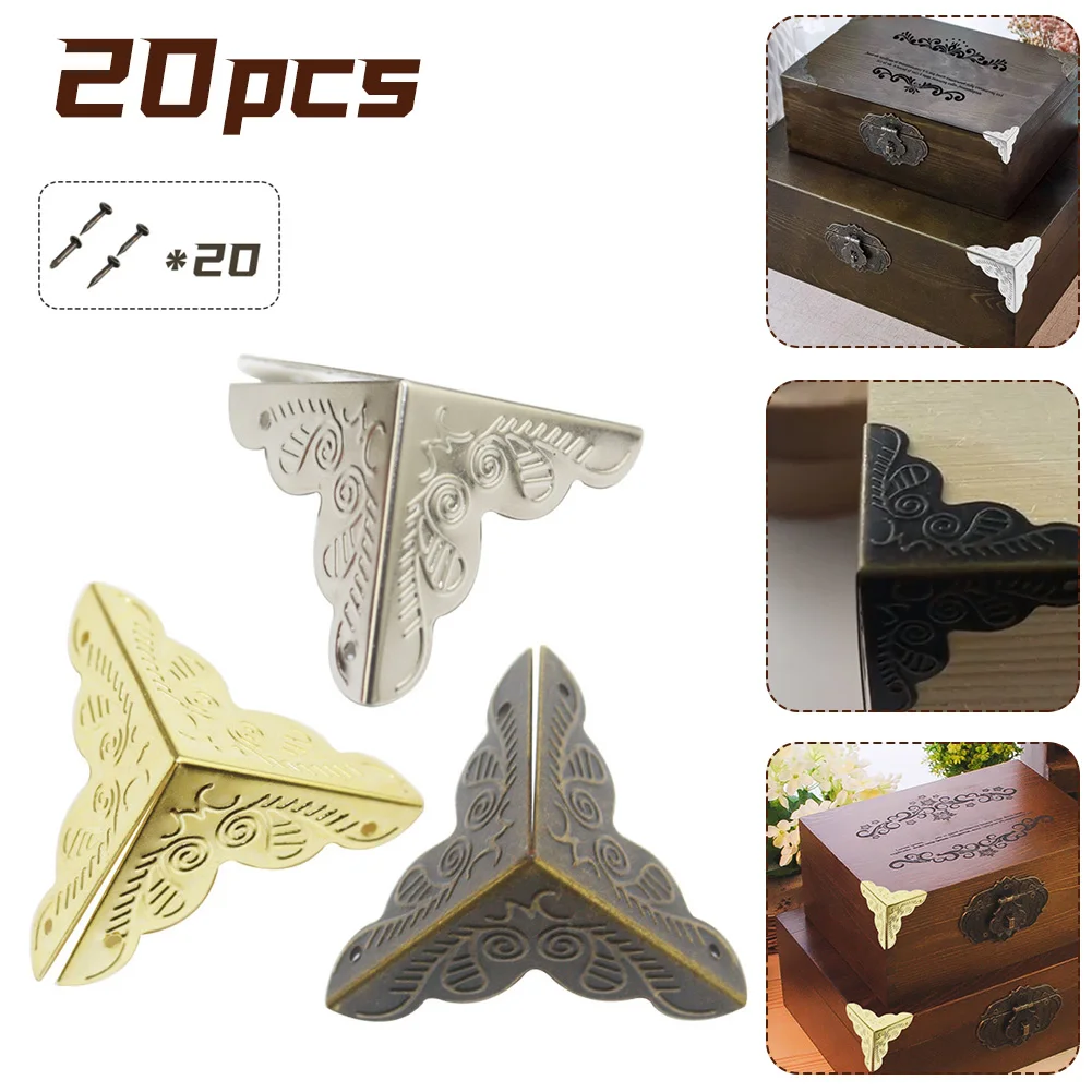 20PC Triangle Rattan Carved Metal Case Wooden Box Edge Furniture Corners Safety Guard Bronze Tone Wooden Box Edging Angle
20PC Triangle Rattan Carved Metal Case Wooden Box Edge Furniture Corners Safety Guard Bronze Tone Wooden Box Edging Angle