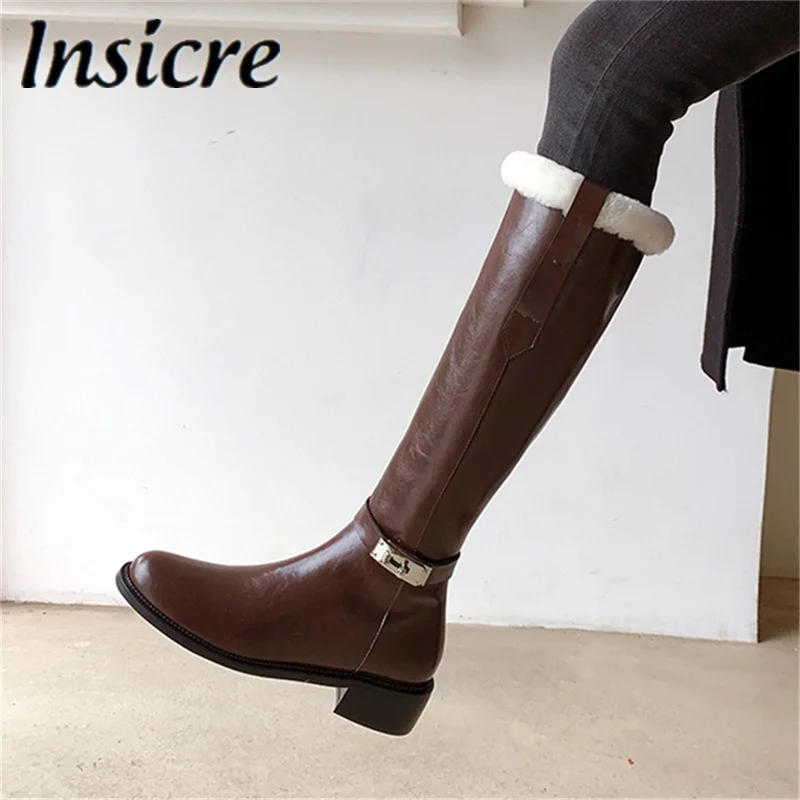 Insicre 2022 Winter New Brand Women Knee High Boots Luxury Top Quality Chunky Heels Zipper Round Toe Casual Shoes Brown Black
Insicre 2022 Winter New Brand Women Knee High Boots Luxury Top Quality Chunky Heels Zipper Round Toe Casual Shoes Brown Black
