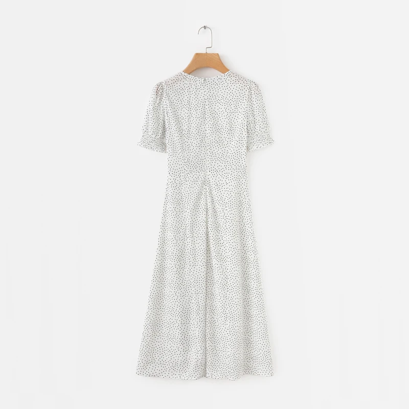 2020 Summer Female White Dot Printed Mid Dresses Vintage Party Dress Vestidos Square Collar Ruffle Elegant Sexy Dress
2020 Summer Female White Dot Printed Mid Dresses Vintage Party Dress Vestidos Square Collar Ruffle Elegant Sexy Dress