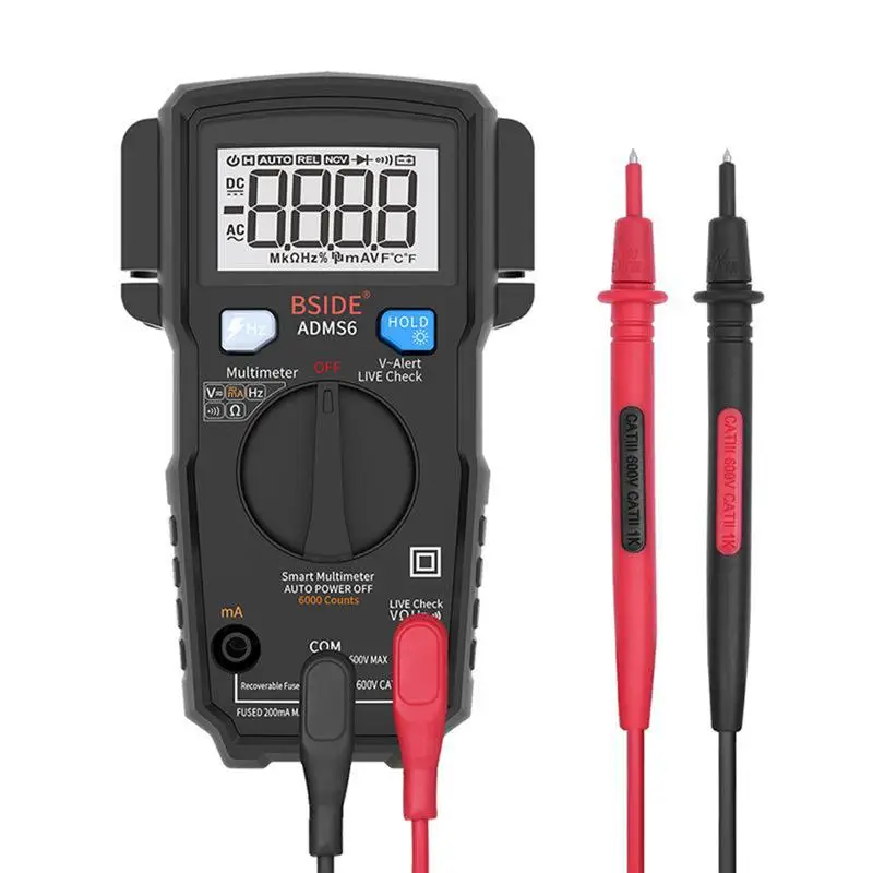 BSIDE ADMS6 Digital Multimeter 6000Counts Smart Digital Multimeter DMM DC/AC Voltage Current Resistance Auto Ranging Mini Tester
BSIDE ADMS6 Digital Multimeter 6000Counts Smart Digital Multimeter DMM DC/AC Voltage Current Resistance Auto Ranging Mini Tester