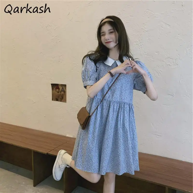 Женское платье с рукавами-фонариками, свободная тонкая удобная летняя одежда в стиле милой девушки с круглым воротником и цветочным принто...
Женское платье с рукавами-фонариками, свободная тонкая удобная летняя одежда в стиле милой девушки с круглым воротником и цветочным принто...