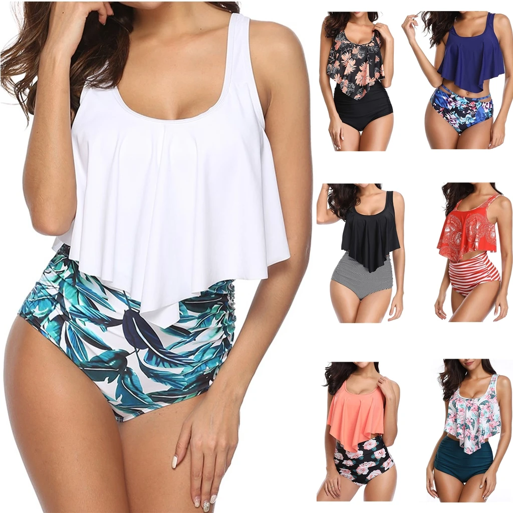 Tropical Print Bikini Set Sexy High Waist Swimwear Plus Size Ruffle Swim Separate Two Piece Push Up Swimming Suit Beach Biquini
Tropical Print Bikini Set Sexy High Waist Swimwear Plus Size Ruffle Swim Separate Two Piece Push Up Swimming Suit Beach Biquini