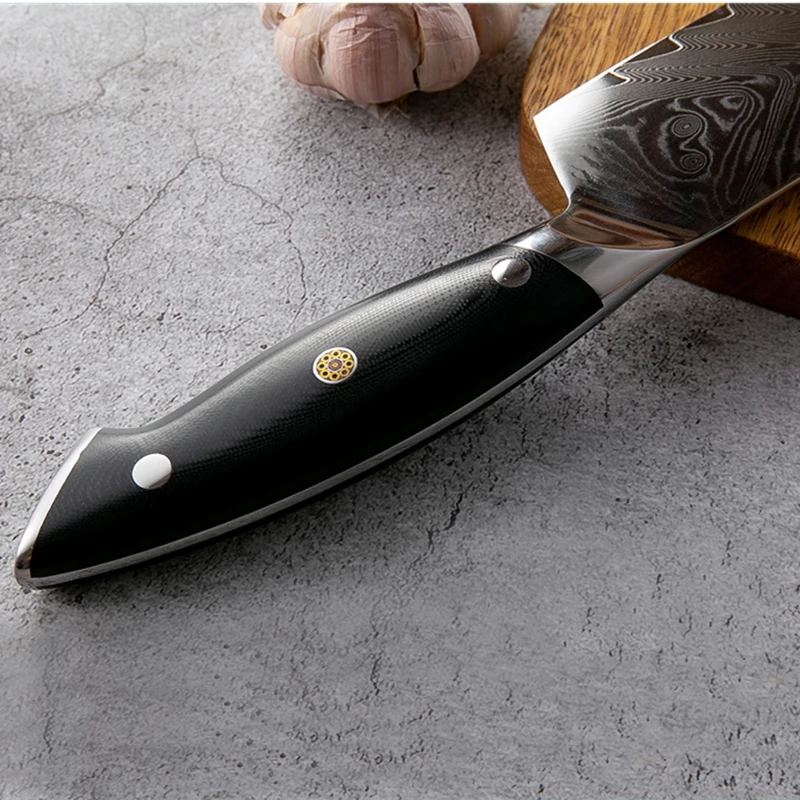 JUNSHENG 67 слоев дамасский нож для шеф-повара с узором в виде рыбьей кости 8 дюймов