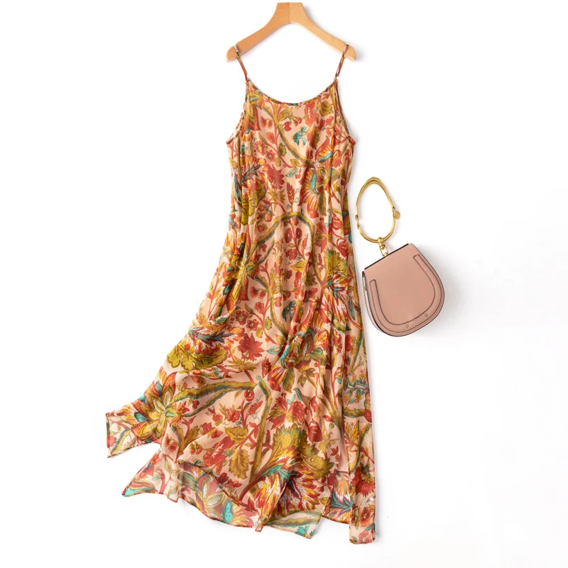SHUCHAN Korean Holiday Dress Beach Style Mid-Calf Printing Spaghetti Strap A-LINE Summer O-Neck Print Sleeveless 
SHUCHAN Korean Holiday Dress Beach Style Mid-Calf Printing Spaghetti Strap A-LINE Summer O-Neck Print Sleeveless