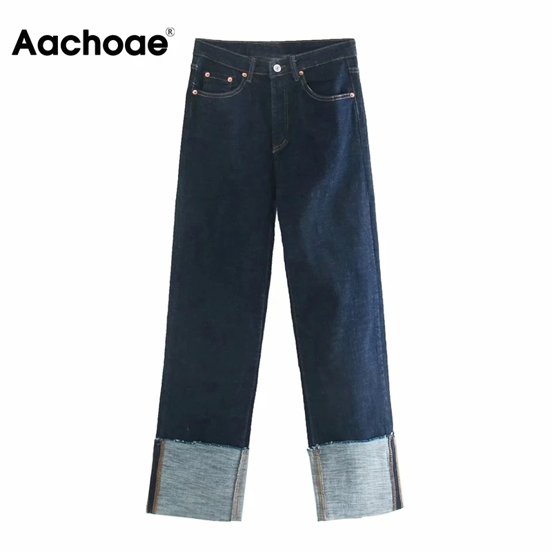 Aachoae Vintage Women Navy Cotton Jeans Fashion Straight Cuff Denim Pants Female Zipper Fly Long Cowboy Trousers Jean Femme 2020 
Aachoae Vintage Women Navy Cotton Jeans Fashion Straight Cuff Denim Pants Female Zipper Fly Long Cowboy Trousers Jean Femme 2020
