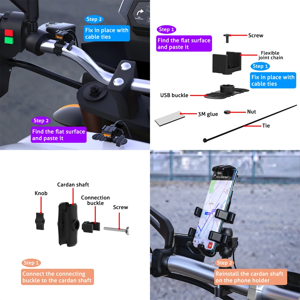 Double USB Charger USB Cable Adapter Waterproof Quick for Motorcycle Cellphone Smart Phone Tablet GPS and More
Double USB Charger USB Cable Adapter Waterproof Quick for Motorcycle Cellphone Smart Phone Tablet GPS and More