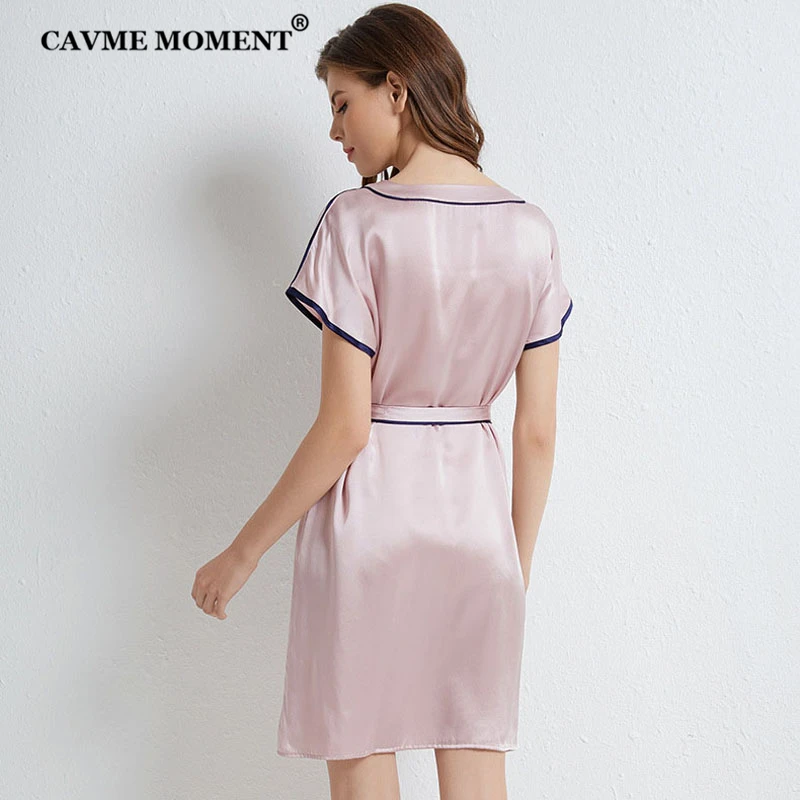 CAVME 100% Silk Sleepwear Summer Ladies Luxury Silk Nightdress Short Sleeve PLUS SIZE One Piece Dress with Belt
CAVME 100% Silk Sleepwear Summer Ladies Luxury Silk Nightdress Short Sleeve PLUS SIZE One Piece Dress with Belt