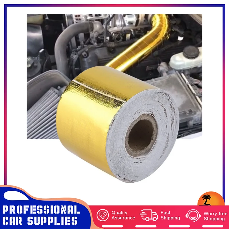 2 Rolls 5m*5cm Golden Foil Heat Shielding Tape for Intake Pipes Suction Kit Heat Insulation Flame Retardant Strong Adhesion 
2 Rolls 5m*5cm Golden Foil Heat Shielding Tape for Intake Pipes Suction Kit Heat Insulation Flame Retardant Strong Adhesion