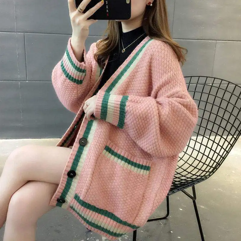 Sweater Cardigan Jacket Women's 2022 Spring And Autumn New Korean Style Loose Mid-length Knitted Sweater Casual Top
Sweater Cardigan Jacket Women's 2022 Spring And Autumn New Korean Style Loose Mid-length Knitted Sweater Casual Top