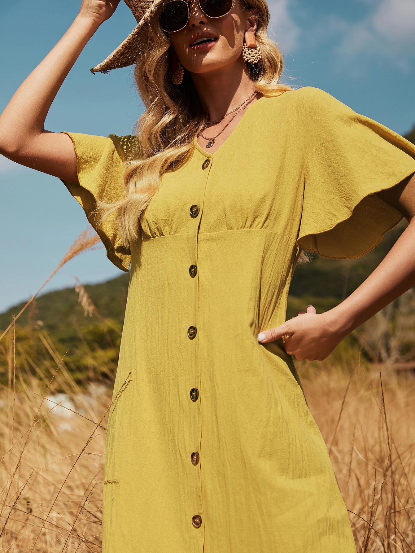 Plus Size Women Clothing Maxi Dress Cotton Vintage Dresses V-Neck Casual Short Sleeve Gothic Long Shirt Yellow Designer Festival
Plus Size Women Clothing Maxi Dress Cotton Vintage Dresses V-Neck Casual Short Sleeve Gothic Long Shirt Yellow Designer Festival