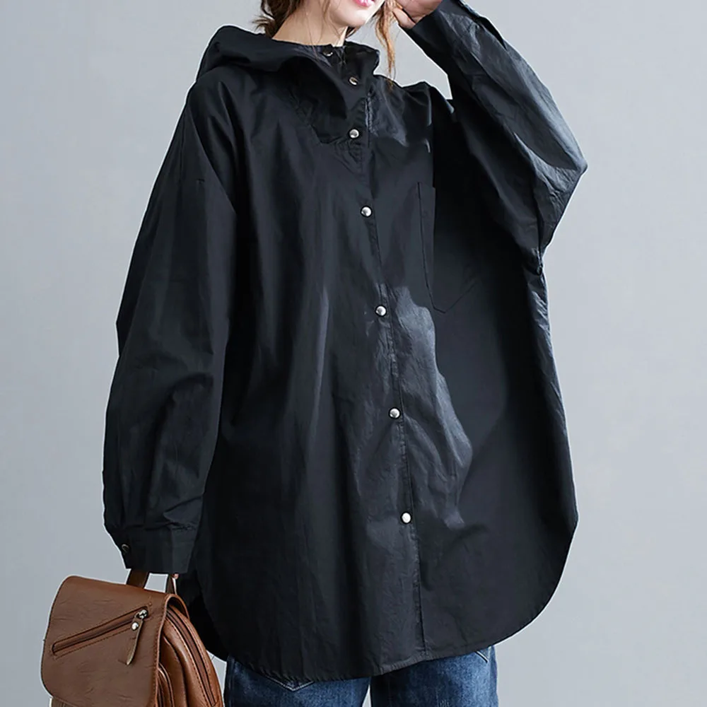 2021 New Women Winter Trench Coat Fashion Casual Long Sleeve Solid Oversize Windproof Hooded Collar Minimalism Autumn Lady Tops
2021 New Women Winter Trench Coat Fashion Casual Long Sleeve Solid Oversize Windproof Hooded Collar Minimalism Autumn Lady Tops