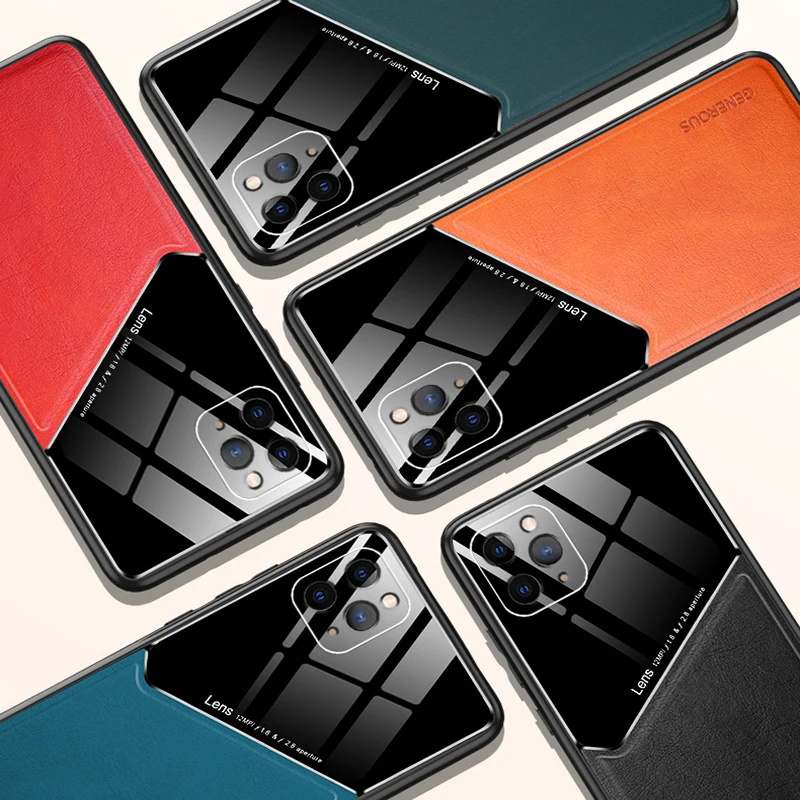 Ударопрочный автомобильный Магнитный чехол из искусственной кожи для iPhone 12 11 Pro