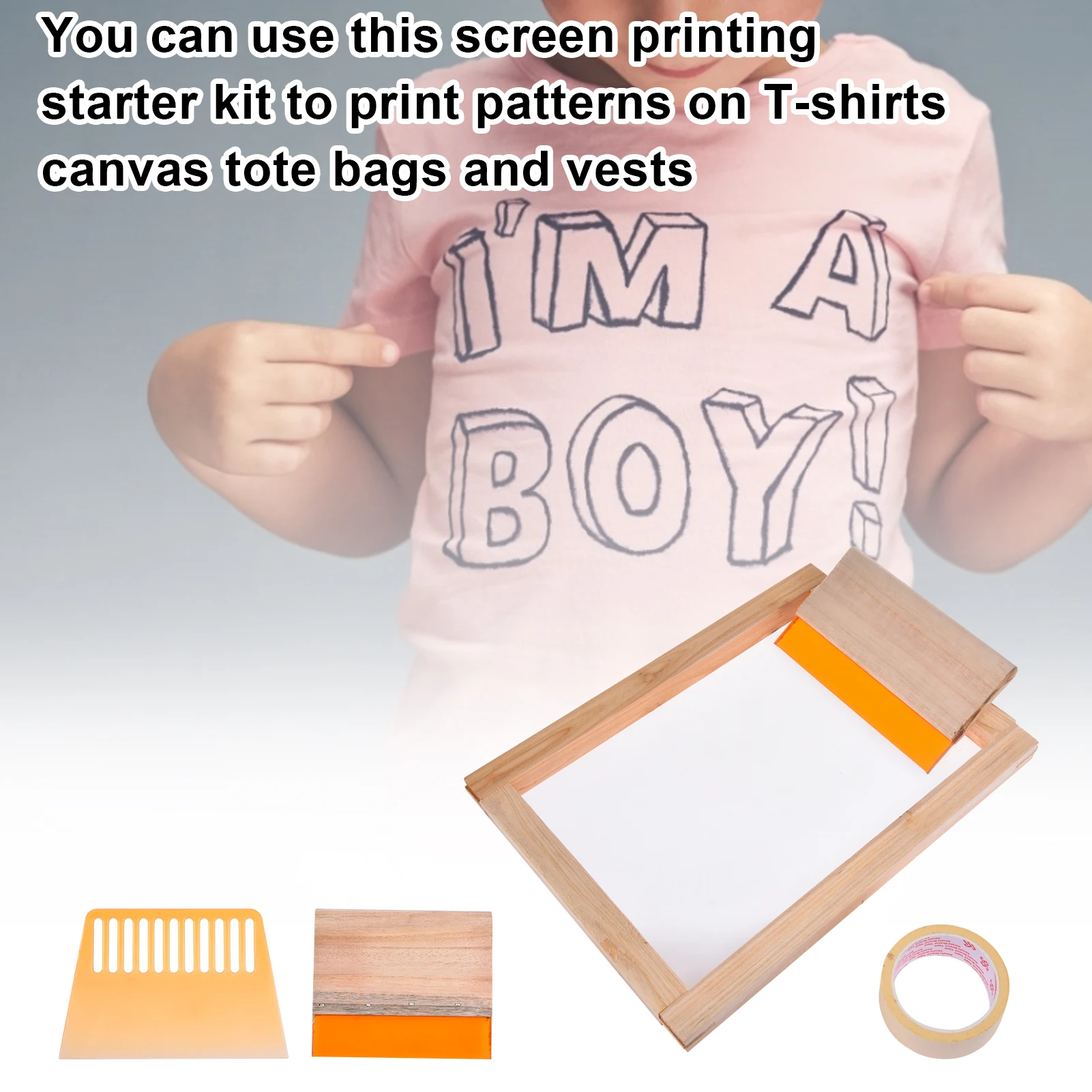 Screen Printing Starter Kit Transparency Film Squeegees With Screen Print Starter Tool Frame Mesh Masking Tape For DIY T-shirts 
Screen Printing Starter Kit Transparency Film Squeegees With Screen Print Starter Tool Frame Mesh Masking Tape For DIY T-shirts