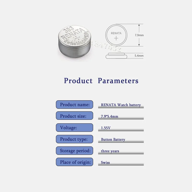 100 X renata Silver Oxide Watch Battery 393 SR754W 754 1.55V 100% original brand battery | Электроника