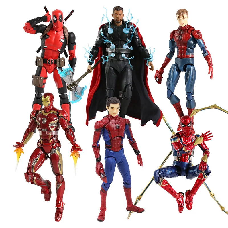 

Marvel Mafex 075 047 Spiderman 104 Thor 082 Deadpool 081 Iron Spider 022 Iron Man Action Figure Collectible Model Toy Gift Doll
