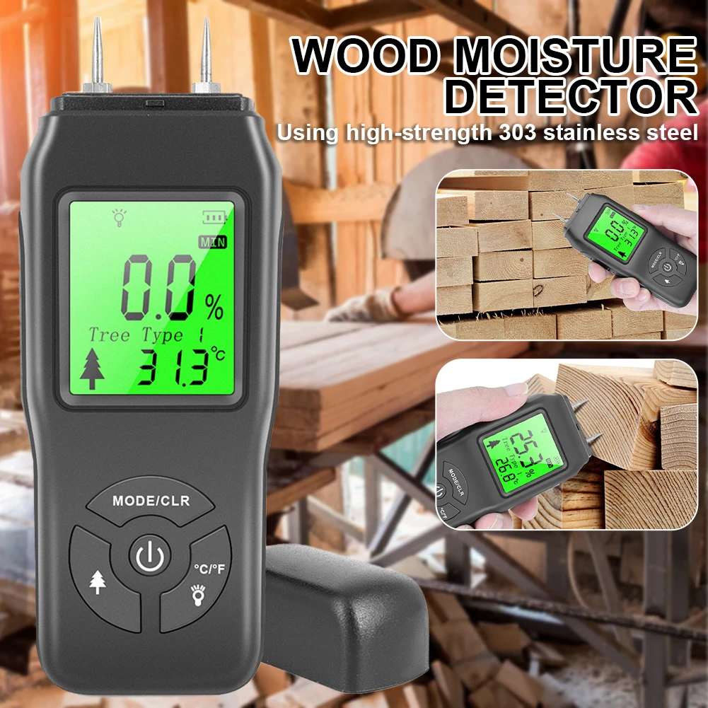 New Wood Moisture Meter Digital Wood Humidity Tester with LCD Display Hygrometer Timber Damp Detector Battery Powereds Shipping
New Wood Moisture Meter Digital Wood Humidity Tester with LCD Display Hygrometer Timber Damp Detector Battery Powereds Shipping
