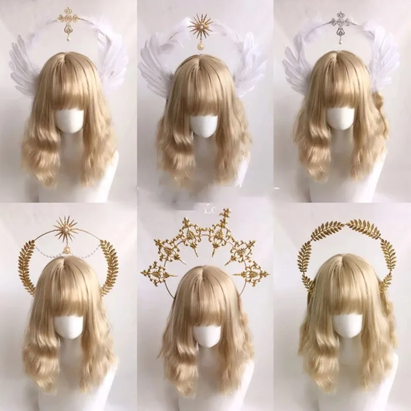 Gothic Lolita Sun Godmother's Headwear Headband White Angel Wings Virgin Mary Bead Chain Baroque Tiara KC Hair Accessories
Gothic Lolita Sun Godmother's Headwear Headband White Angel Wings Virgin Mary Bead Chain Baroque Tiara KC Hair Accessories