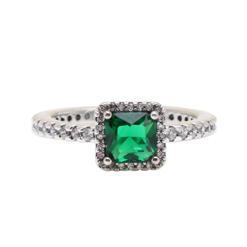 Original 925 Sterling Silver Pan Ring Green Square With Crystal Pan Ring For Women Wedding Party Gift Fashion Jewelry
Original 925 Sterling Silver Pan Ring Green Square With Crystal Pan Ring For Women Wedding Party Gift Fashion Jewelry