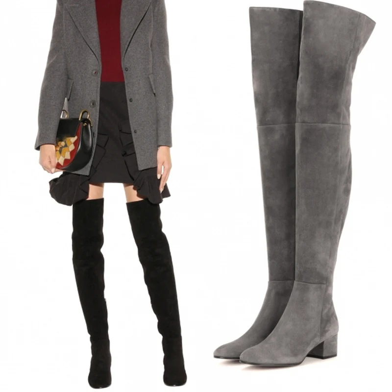 Autumn Over The Knee Boots For Women Suede Pointed Toe Thick Heels Shoes Women Winter Thigh High Boots Women Botines Mujer 2020
Autumn Over The Knee Boots For Women Suede Pointed Toe Thick Heels Shoes Women Winter Thigh High Boots Women Botines Mujer 2020