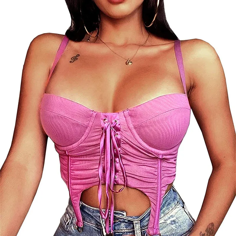 Hjwsfdcai Encrypted Mesh Pleated Corset Sexy Strappy Tops Women's Corsets Crop Top Black Bustier Cropped Solid Push Up Underwear
Hjwsfdcai Encrypted Mesh Pleated Corset Sexy Strappy Tops Women's Corsets Crop Top Black Bustier Cropped Solid Push Up Underwear
