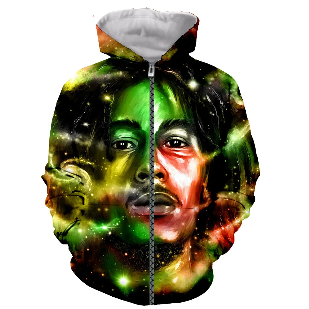 Bob Marley Fashion Long Sleeves 3D Print Zipper/Men/women harajuku style street styles tops drops tops dropshipping
Bob Marley Fashion Long Sleeves 3D Print Zipper/Men/women harajuku style street styles tops drops tops dropshipping