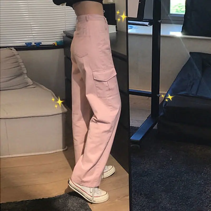 QWEEK Pink Cargo Pants Women High Waist Streetwear Palazzo Pants Harajuku Wide Leg Pants Korean Style Fashion Women Trousers
QWEEK Pink Cargo Pants Women High Waist Streetwear Palazzo Pants Harajuku Wide Leg Pants Korean Style Fashion Women Trousers