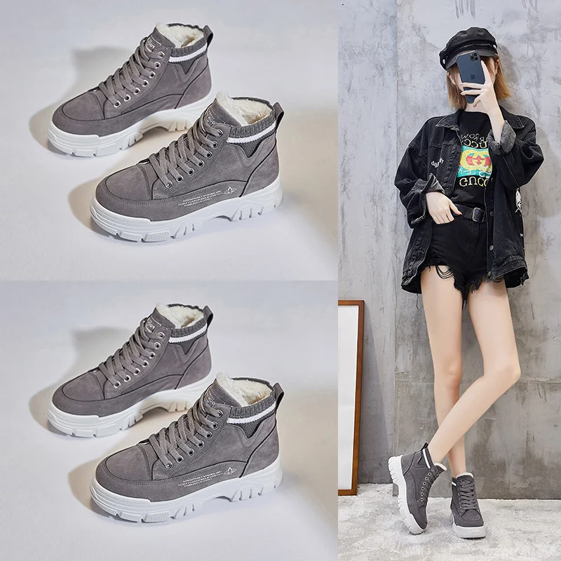 shoes Ins Plush boots female cotton 2020 winter new versatile female student Korean thin warm boots female 
shoes Ins Plush boots female cotton 2020 winter new versatile female student Korean thin warm boots female