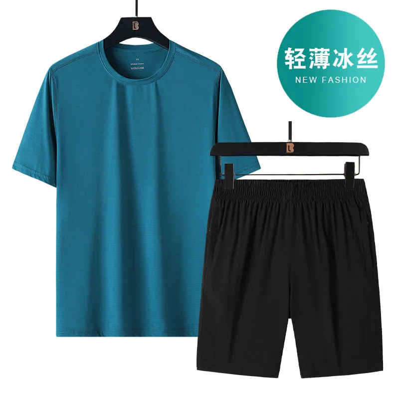Ice Silk Short-sleeved Suit Men's Thin Quick-drying Sports T-shirt Summer Plus Size Men's Clothing Casual Suit
Ice Silk Short-sleeved Suit Men's Thin Quick-drying Sports T-shirt Summer Plus Size Men's Clothing Casual Suit