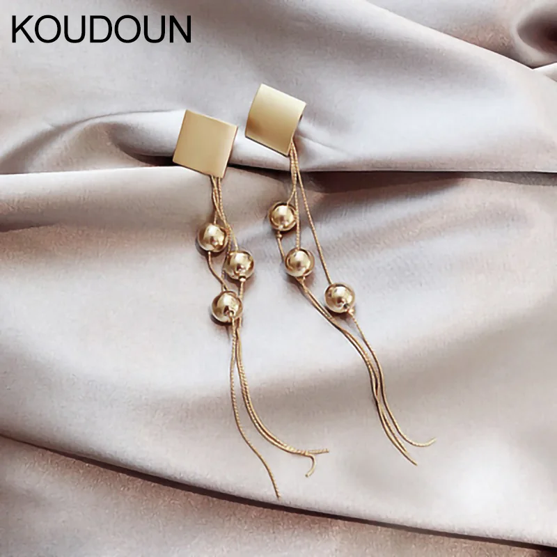Sweet Style Personality Long Tassel Bead Exaggerated Earrings Female New Trendy Simple Temperament Fashion Drop Earrings
Sweet Style Personality Long Tassel Bead Exaggerated Earrings Female New Trendy Simple Temperament Fashion Drop Earrings