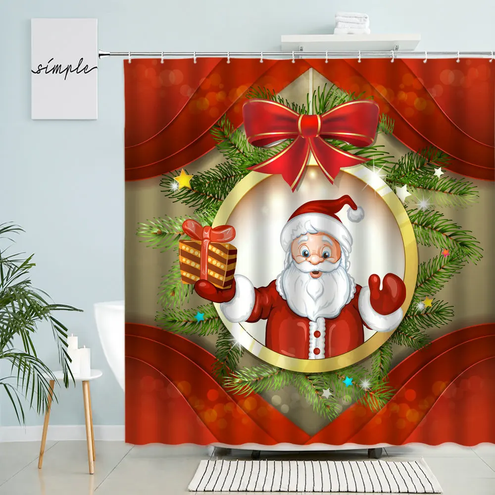 Cartoon Santa Shower Curtain Merry Christmas New Year Holiday Party Home Bathroom Bathtub Decor Waterproof Screen With Hook Set
Cartoon Santa Shower Curtain Merry Christmas New Year Holiday Party Home Bathroom Bathtub Decor Waterproof Screen With Hook Set